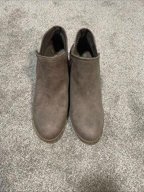 Fergie Taupe Brown Suede Ankle Booties